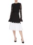 Figure View - Click To Enlarge - ALEXANDER MCQUEEN - Contrast zigzag pleated knit skirt