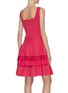 Back View - Click To Enlarge - ALEXANDER MCQUEEN - A-line lace panel rib knit dress