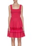 Main View - Click To Enlarge - ALEXANDER MCQUEEN - A-line lace panel rib knit dress