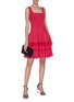 Figure View - Click To Enlarge - ALEXANDER MCQUEEN - A-line lace panel rib knit dress