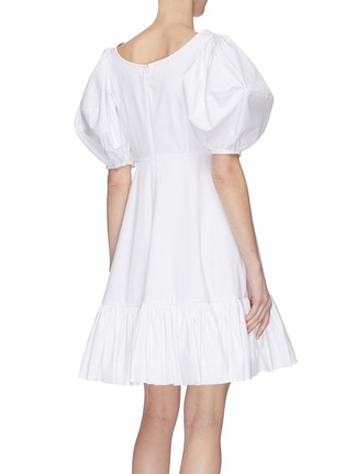 Back View - Click To Enlarge - ALEXANDER MCQUEEN - Puffed sleeve ruffle dress