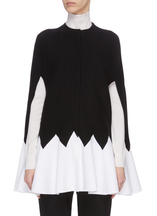 Main View - Click To Enlarge - ALEXANDER MCQUEEN - Contrast zigzag wool-blend cape