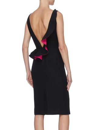 Back View - Click To Enlarge - ALEXANDER MCQUEEN - Ruffled detail sleeveless dress