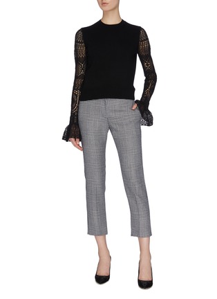 Figure View - Click To Enlarge - ALEXANDER MCQUEEN - Lace sleeve knit top