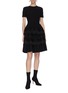 Figure View - Click To Enlarge - ALEXANDER MCQUEEN - Lace panel flared skirt