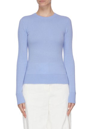 Main View - Click To Enlarge - VINCE - Ribbed panel crew neck sweater