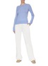 Figure View - Click To Enlarge - VINCE - Ribbed panel crew neck sweater