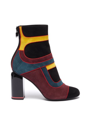 Main View - Click To Enlarge - PIERRE HARDY - 'Machina' suede patchwork ankle boots