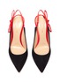 Detail View - Click To Enlarge - GIANVITO ROSSI - 'Caterina’ stiletto heel slingback suede contrast pumps