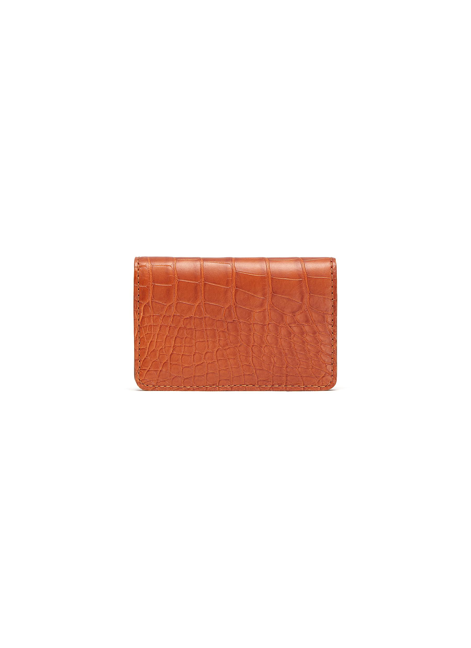 Jean Rousseau Alligator Leather Business Cardholder In Light Brown