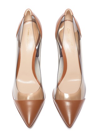 Detail View - Click To Enlarge - GIANVITO ROSSI - 'Plexi' PVC leather block heel pumps