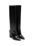 Detail View - Click To Enlarge - PARIS TEXAS - CROC EMBOSSED LEATHER KNEE HIGH BOOTS