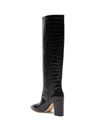  - PARIS TEXAS - CROC EMBOSSED LEATHER KNEE HIGH BOOTS