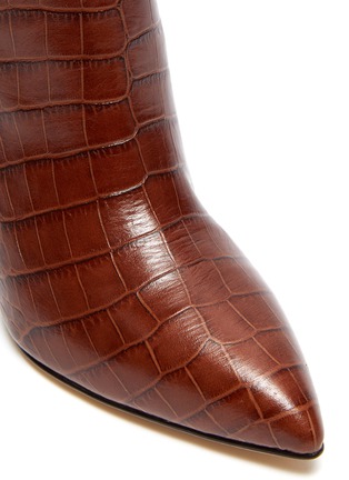 Detail View - Click To Enlarge - PARIS TEXAS - CROC EMBOSSED LEATHER KNEE HIGH BOOTS