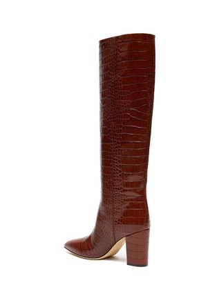  - PARIS TEXAS - CROC EMBOSSED LEATHER KNEE HIGH BOOTS