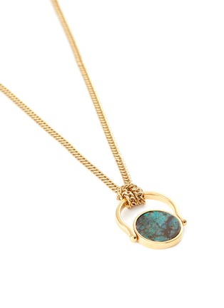 Detail View - Click To Enlarge - ISABEL MARANT - 'Sautoir' turquoise pendant necklace