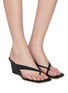 Figure View - Click To Enlarge - BY FAR - 'Theresa' wedge thong leather sandals