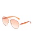 Main View - Click To Enlarge - MATTHEW WILLIAMSON - Metal frame wire-core temples aviator sunglasses