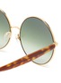 Detail View - Click To Enlarge - MATTHEW WILLIAMSON - Round metal frame tortoiseshell effect temples sunglasses