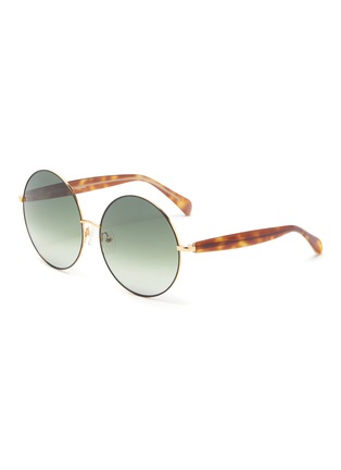 Main View - Click To Enlarge - MATTHEW WILLIAMSON - Round metal frame tortoiseshell effect temples sunglasses