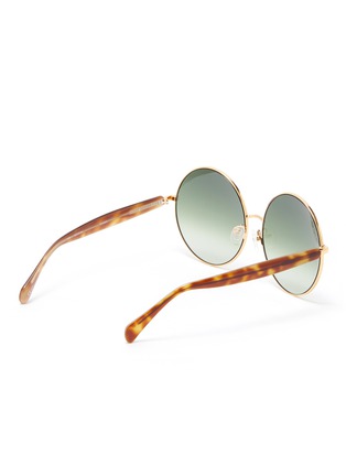 Figure View - Click To Enlarge - MATTHEW WILLIAMSON - Round metal frame tortoiseshell effect temples sunglasses