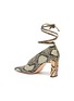  - WANDLER - 'Isa' strappy square snake-embossed leather pumps