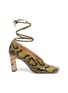Main View - Click To Enlarge - WANDLER - 'Isa' strappy square snake-embossed leather pumps