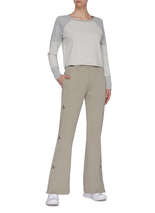Figure View - Click To Enlarge - ADIDAS BY STELLA MCCARTNEY - Logo print outseam flare track pants