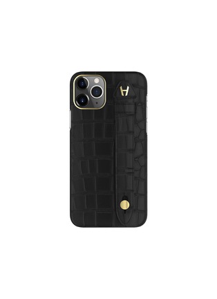 Main View - Click To Enlarge - HADORO PARIS - iPhone 11 Pro Max 'Alligator Finger' gold leather case