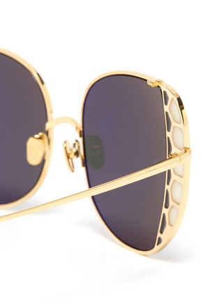 Detail View - Click To Enlarge - LINDA FARROW - Butterfly wing metal frame sunglasses