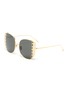 Main View - Click To Enlarge - LINDA FARROW - Butterfly wing metal frame sunglasses