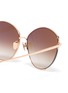 Detail View - Click To Enlarge - LINDA FARROW - Metal Horn Rimmed Frame Sunglasses