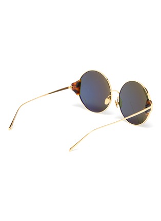 Figure View - Click To Enlarge - LINDA FARROW - Round metal frame sunglasses