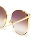 Detail View - Click To Enlarge - LINDA FARROW - Metal horn rimmed frame sunglasses