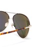 Detail View - Click To Enlarge - LINDA FARROW - metal frame tortoiseshell effect temples aviator sunglasses