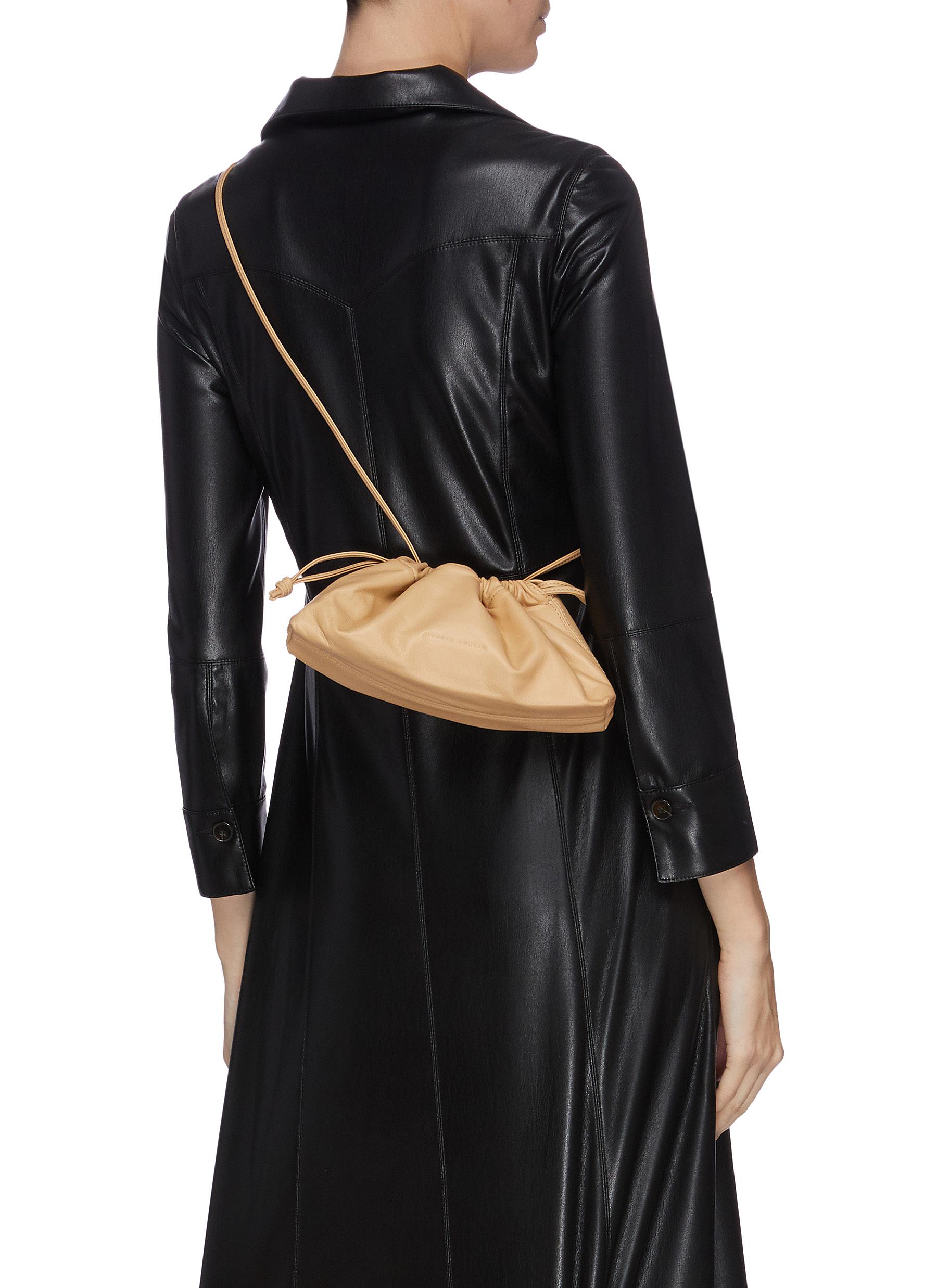 drawstring leather bag
