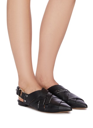 Figure View - Click To Enlarge - 3.1 PHILLIP LIM - 'Deanna' woven slingback leather flats
