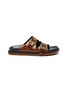 Main View - Click To Enlarge - DRIES VAN NOTEN - Double buckle strap croc embossed leather sandals