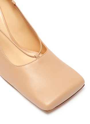 Detail View - Click To Enlarge - A.W.A.K.E. MODE - 'Ursula' square toe ankle tie leather pumps