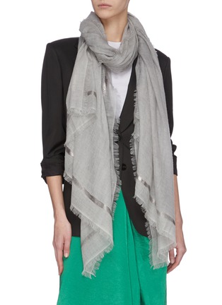 Figure View - Click To Enlarge - AMA PURE - 'Silver' Cashmere Scarf
