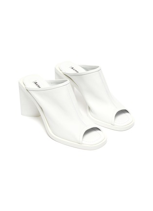 Detail View - Click To Enlarge - ACNE STUDIOS - Open-toe block heel leather mules