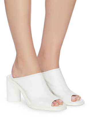 Figure View - Click To Enlarge - ACNE STUDIOS - Open-toe block heel leather mules