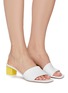 Figure View - Click To Enlarge - GRAY MATTERS - 'Mildred' geometric heel leather sandals