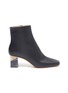 Main View - Click To Enlarge - GRAY MATTERS - Marble heel leather ankle boots