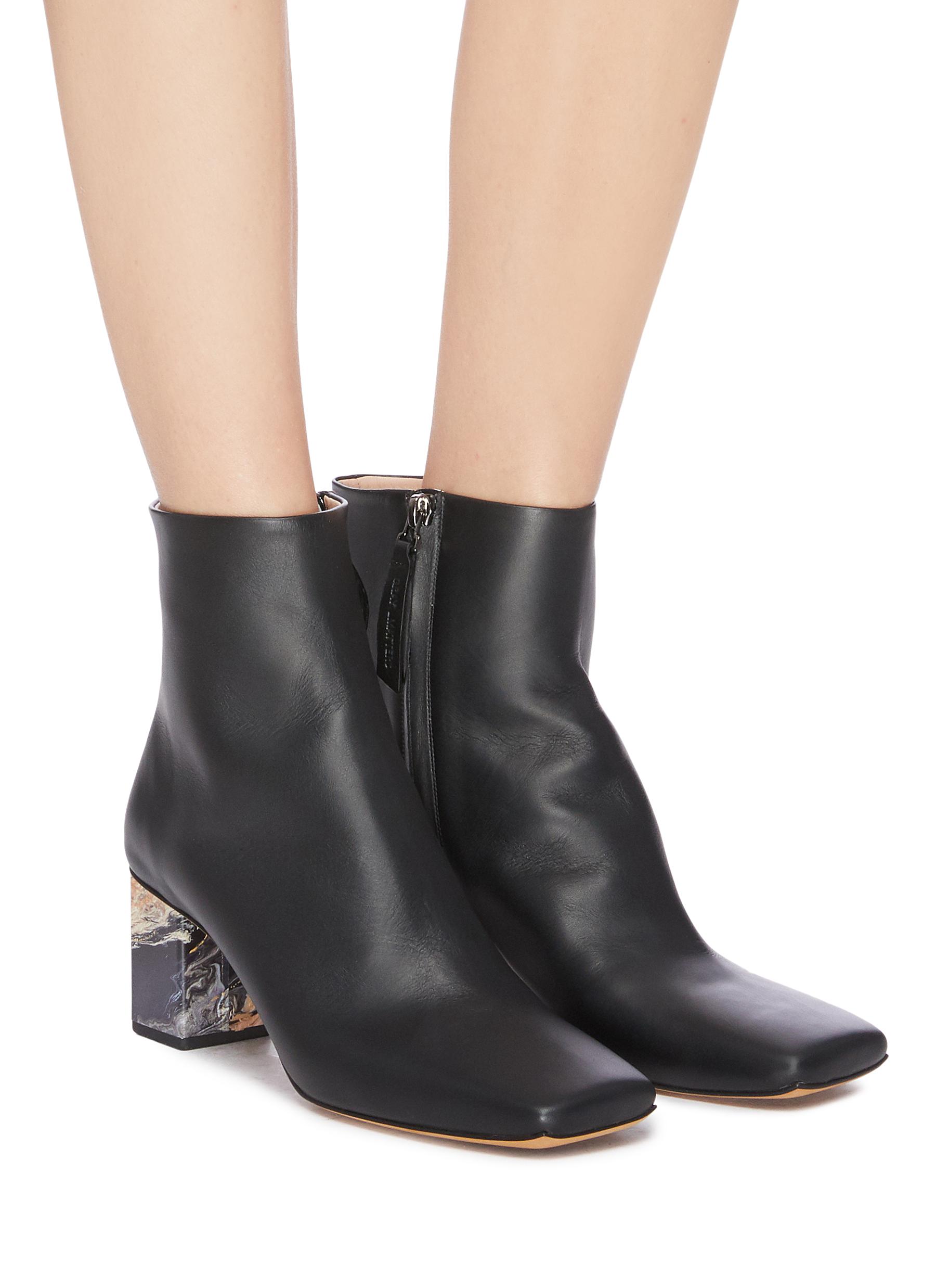 ankle boots leather heel