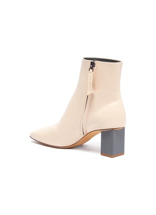  - GRAY MATTERS - Colourblock heel leather ankle boots
