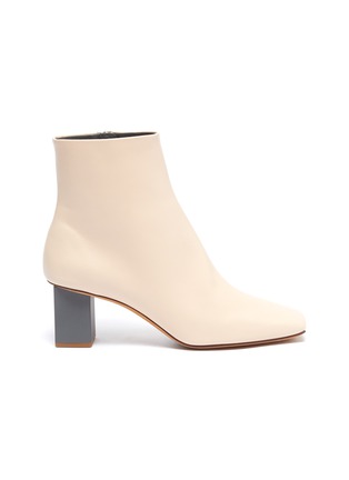 Main View - Click To Enlarge - GRAY MATTERS - Colourblock heel leather ankle boots