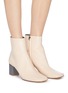 Figure View - Click To Enlarge - GRAY MATTERS - Colourblock heel leather ankle boots