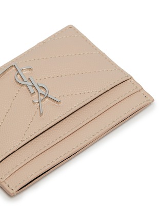 Detail View - Click To Enlarge - SAINT LAURENT - Monogram quilted grained leather cardholder