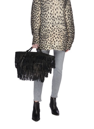 Figure View - Click To Enlarge - SAINT LAURENT - 'Panier' fringed leather tote